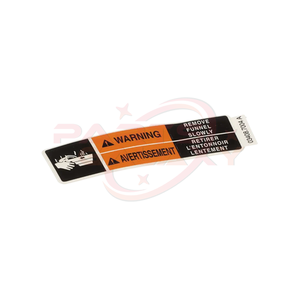 Bunn 03408.7004 Decal, Warning, Fnl,15.4 Rad, Eng/Fr