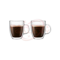 Bodum Bistro 10 Oz Double Wall Mug Glass(Set of 2)