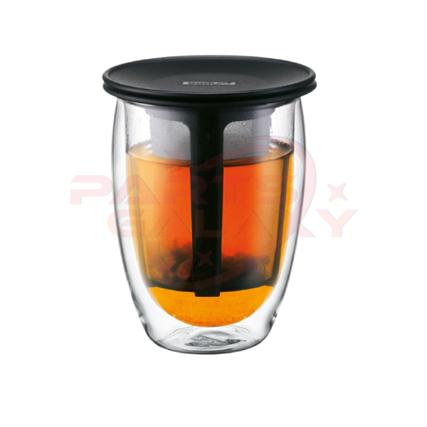 BISTRO Glass, double wall, 0.35 l, 12 oz and tea strainer