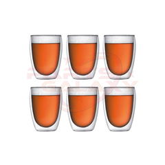 Bodum Pavina Medium Glass, Double Wall, 0.35 L, 12oz- Set of 6 Glasses