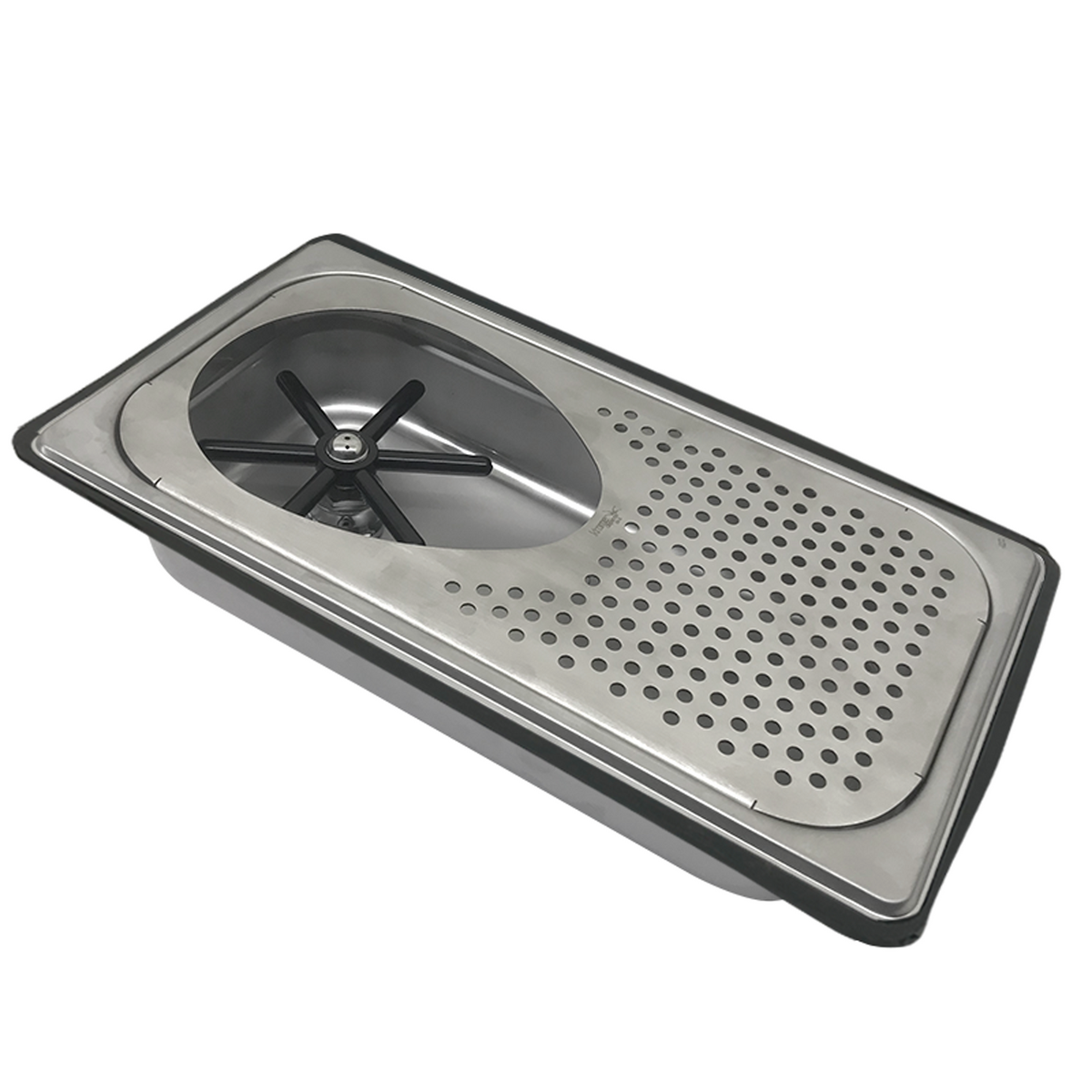 Recessed Milk Pitcher Rinser With Drain Board