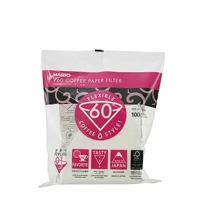 Hario V60 Paper Filter 01 W 100 Sheets