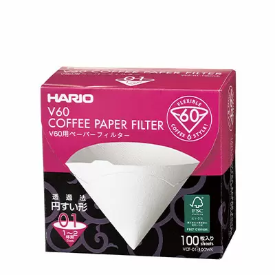 Hario V60 Paper Filter 01 W 100 Sheets (Box)