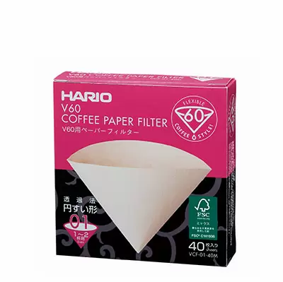 Hario V60 Paper Filter 01 M 40 Sheets
