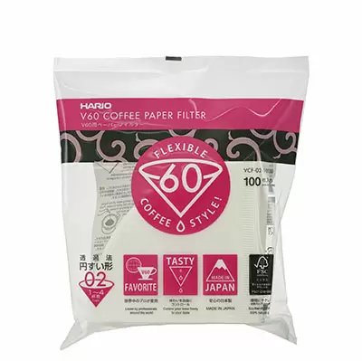 Hario V60 Paper Filter 02 W 100 Sheets