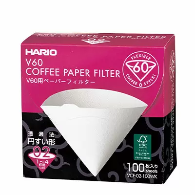 Hario V60 Paper Filter 02 W 100 Sheets (Box)