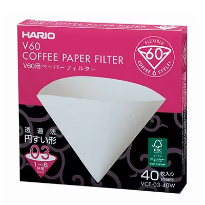 Hario V60 Paper Filter 03 W 40 Sheets