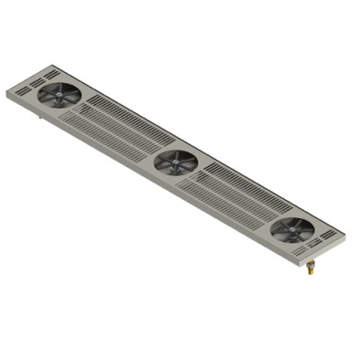 45" X 7" Triple Rinser Drip Tray - Brushed Stainless - With Drain  Stainless Steel